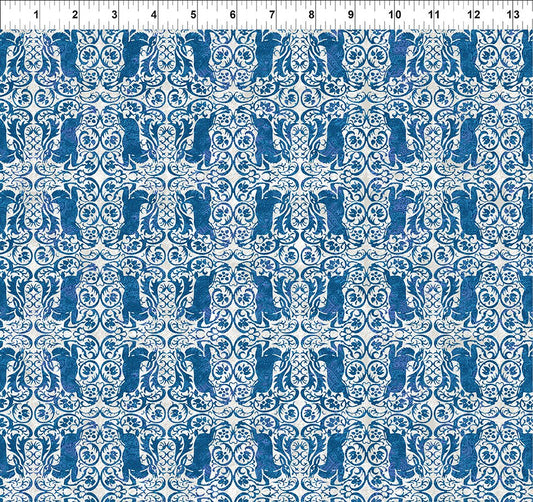 Nature's Winter Reindeer Blue Jason Yenter In The Beginning Cotton Fabric