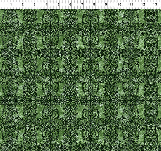 Nature's Winter Reindeer Green Jason Yenter In The Beginning Cotton Fabric