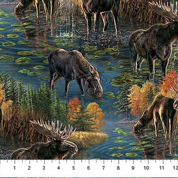 Autumn Woodland-Naturescapes Scenic Blue Multi James Meger Northcott Cotton Fabric NC-DP28412-48 | US Fabric Shop