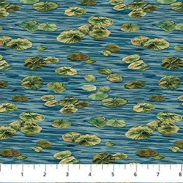 Autumn Woodland-Naturescapes Lily Pads Blue Multi James Meger Northcott Cotton Fabric NC-DP28414-48 | US Fabric Shop