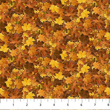 Autumn Woodland-Naturescapes Packed Leaves Rust Multi James Meger Northcott Cotton Fabric NC-DP28416-37 | US Fabric Shop