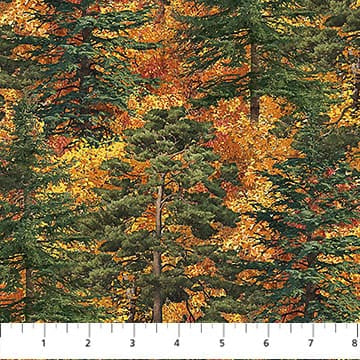 Autumn Woodland-Naturescapes Trees Rust Multi James Meger Northcott Cotton Fabric NC-DP28413-37 | US Fabric Shop