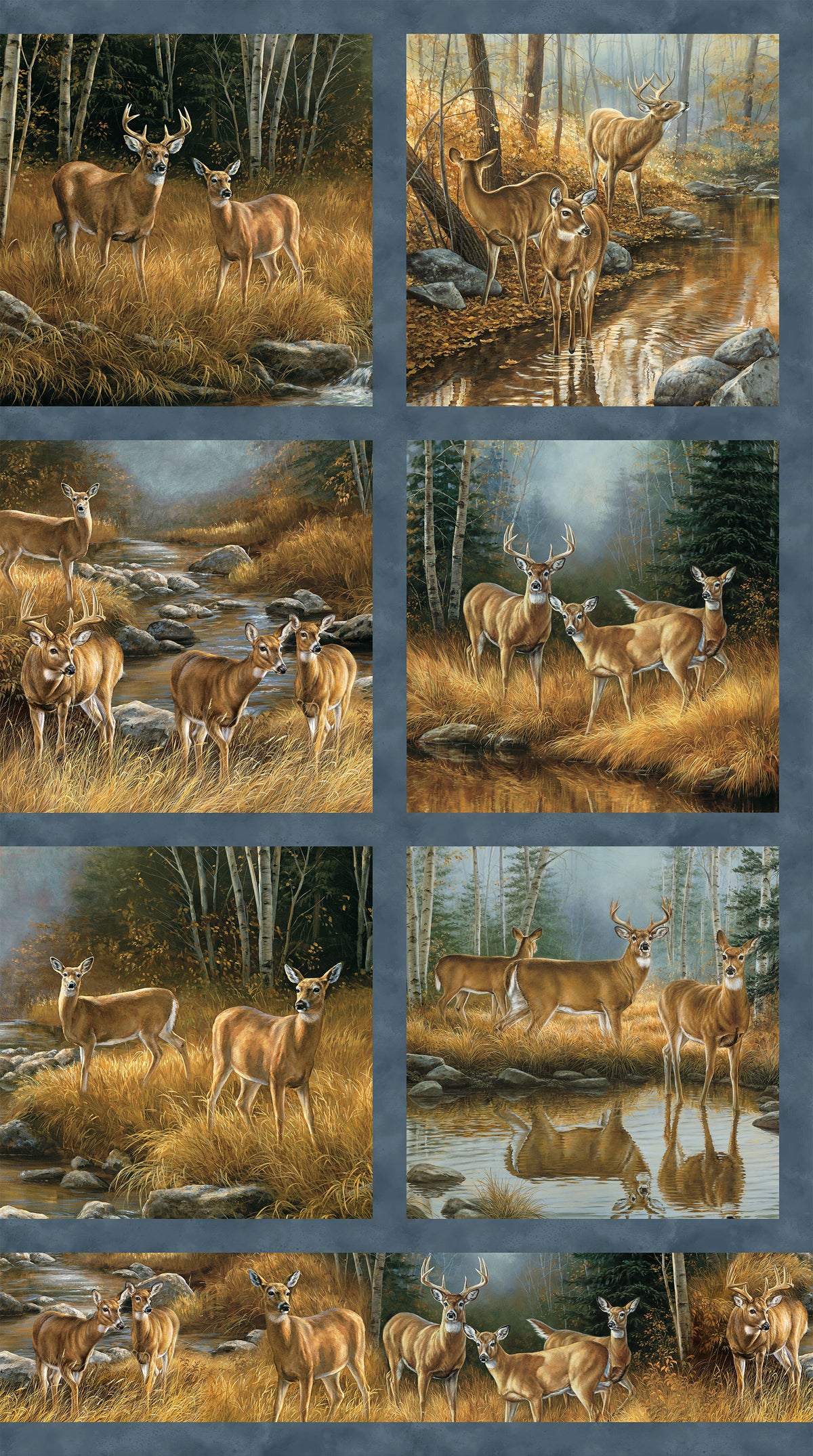 Naturescapes Birchwood Blocks Panel 24" Rosemary Millette Northcott Cotton Fabric NC-DP29106-44