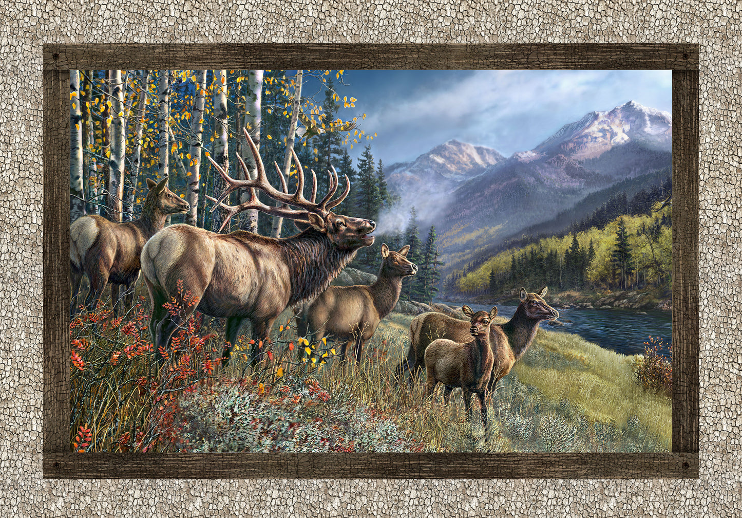 Naturescapes Timber Trail Elk Panel Taupe Multi 36" James Meger Northcott Cotton Fabric NC-DP28575-14