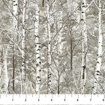 Naturescapes Wild at Heart Forest Dark Taupe Grey AI Agnes Northcott Cotton Fabric NC-28194-14