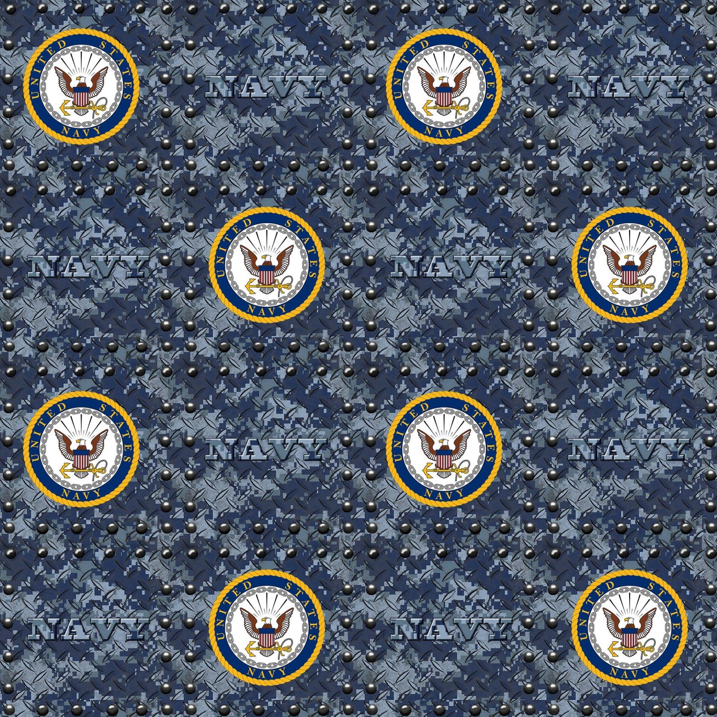 Navy Military Grate Sykel Cotton Fabric 1554-N