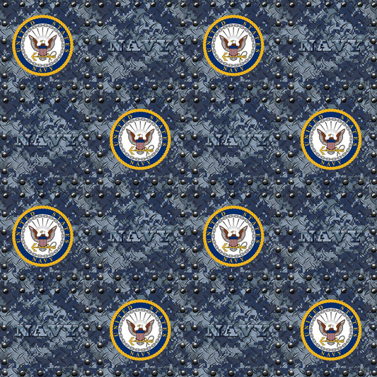 Navy Military Grate Sykel Cotton Fabric 1554-N