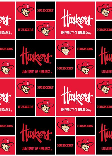 Nebraska Cornhuskers NCAA College Box Sykel Cotton Fabric NE-020
