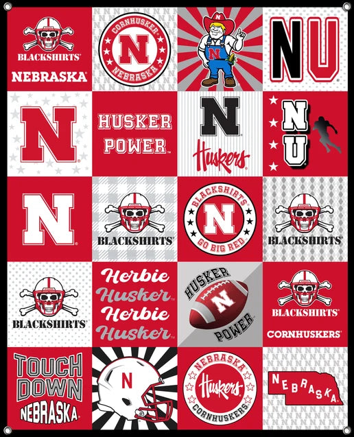Nebraska Cornhuskers NCAA College Shirt Spirit Banner 58x47 inches Sykel Enterprises 4 Grommets Polyester Fabric NE-5003