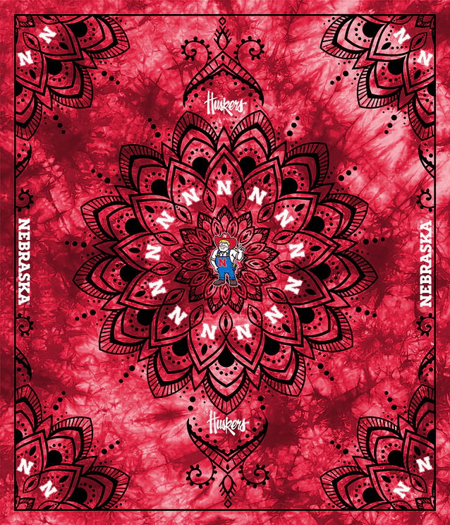 Nebraska Cornhuskers NCAA Collegiate Tapestry Panel 48"x56" Sykel Enterprises Polyester MINKY Fabric NE-1360 | US Fabric Shop