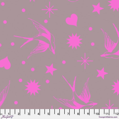 Neon True Colors Neon Fairy Flakes Mystic Purple Tula Pink Free Spirit Cotton Fabric