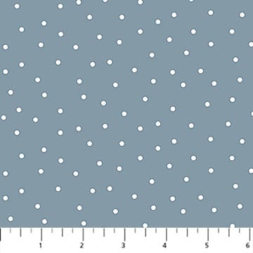 Nest Dots White Pea Flower Blue Ghazal Razavi FIGO Northcott Fabrics Cotton Fabric NC-92100-42 | US Fabric Shop