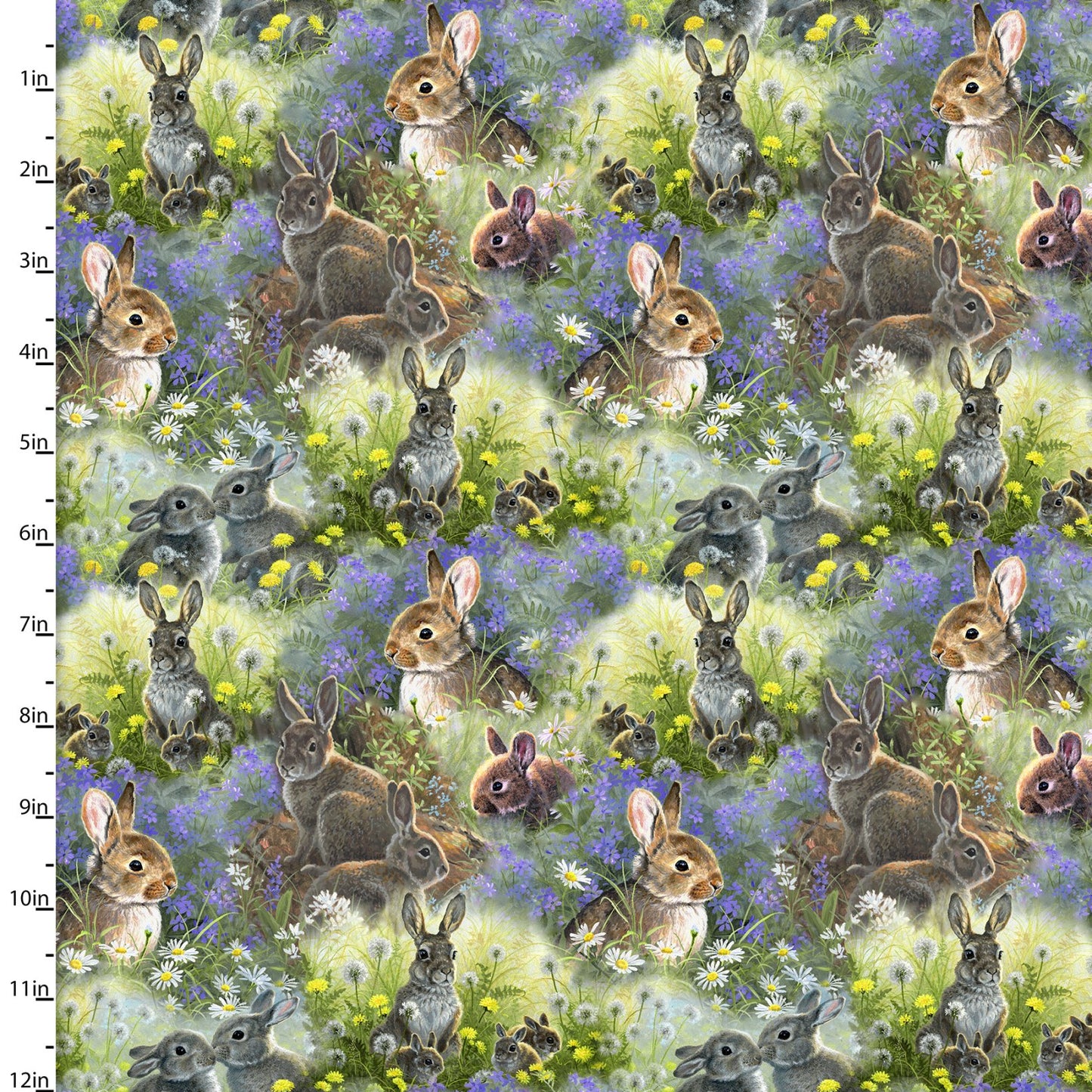 New Beginnings Spring Bunnies Multi Abraham Hunter 3 Wishes Fabrics Cotton Fabric