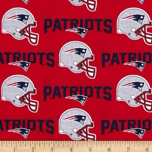 New England Patriots NFL Football Helmet Red Fabric Traditions Cotton Fabric NFL-6467D