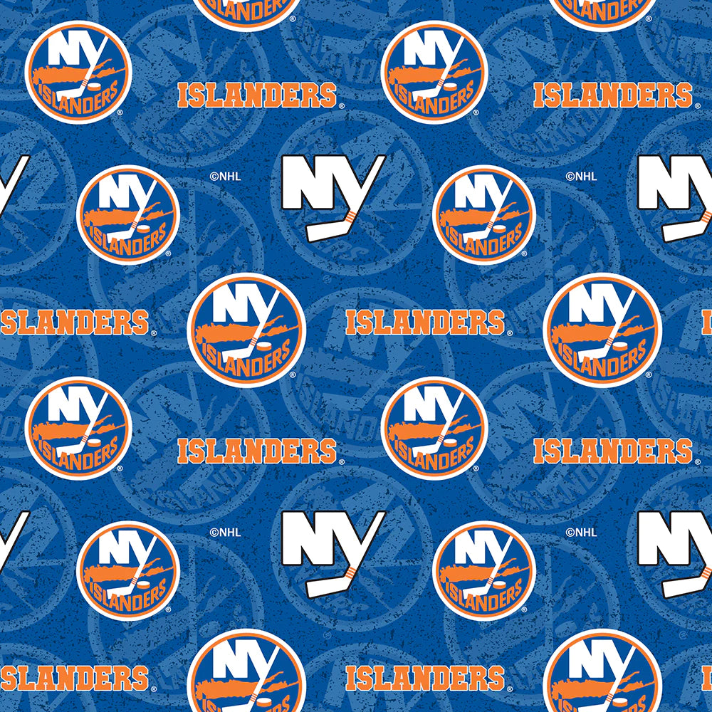 New York Islanders NHL Hockey Tone on Tone Cotton Fabric NHL-1199-ISL