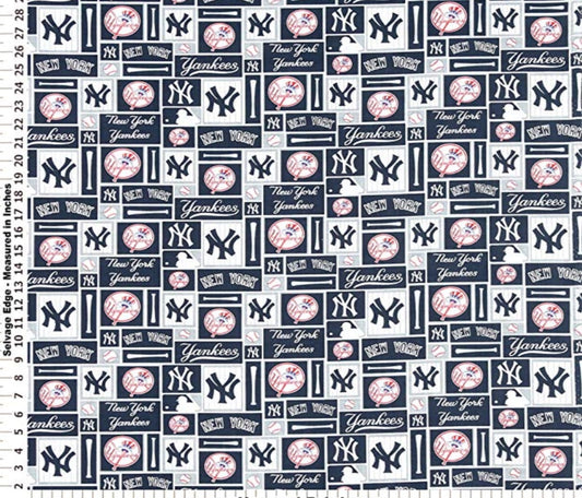 New York Yankees MLB Baseball Patch 58" Fabric Traditions Cotton Fabric MLB-6647B