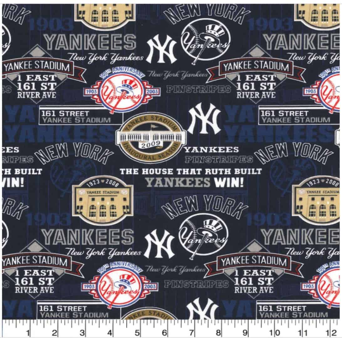 New York Yankees MLB Baseball Stadium Fabric Traditions Cotton Fabric MLB-60252B