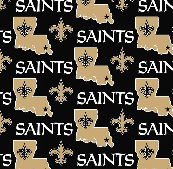 New Orleans Saints NFL Football Logo Fabric Traditions Polyester Fleece Fabric NFL-6267-D