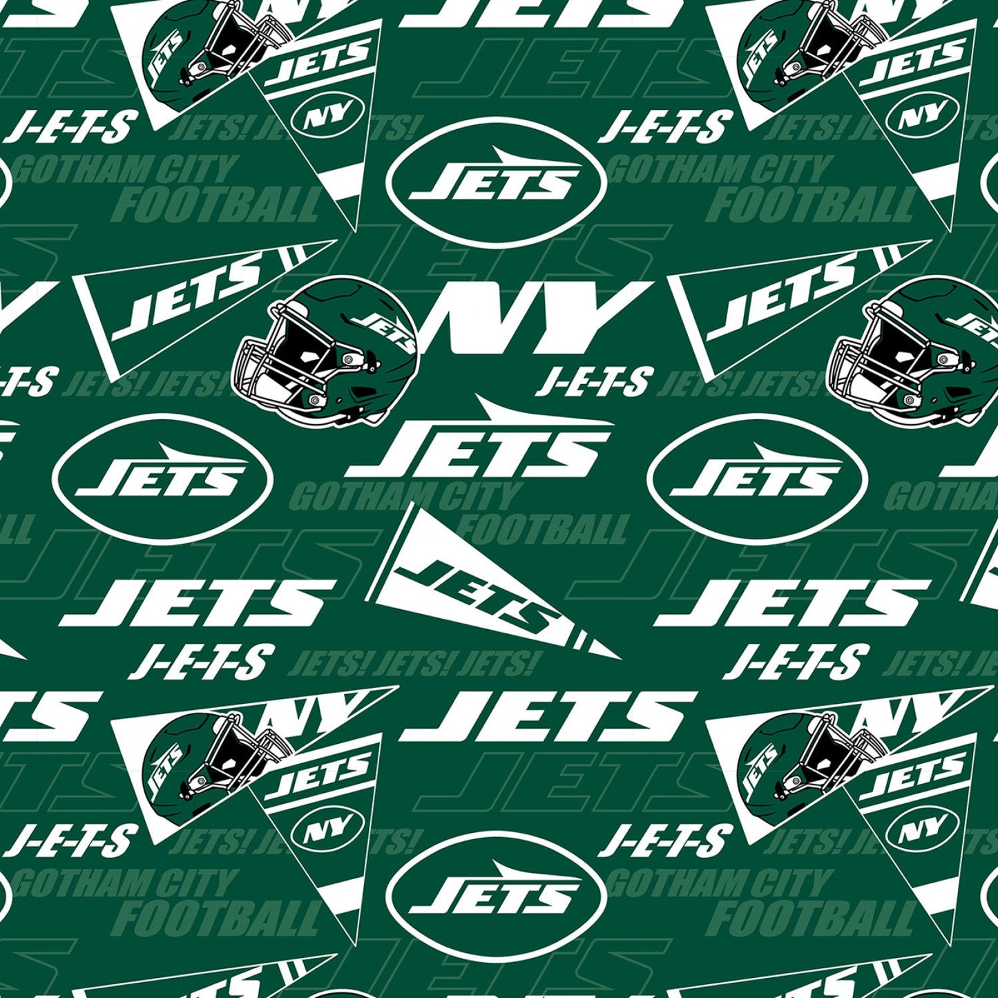 New York Jets NFL Football Logo Green Fabric Traditions Cotton Fabric NFL-70574-D