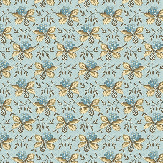 Cocoa Blue Thistle Powder Blue Laundry Basket Quilts Andover Cotton Fabric