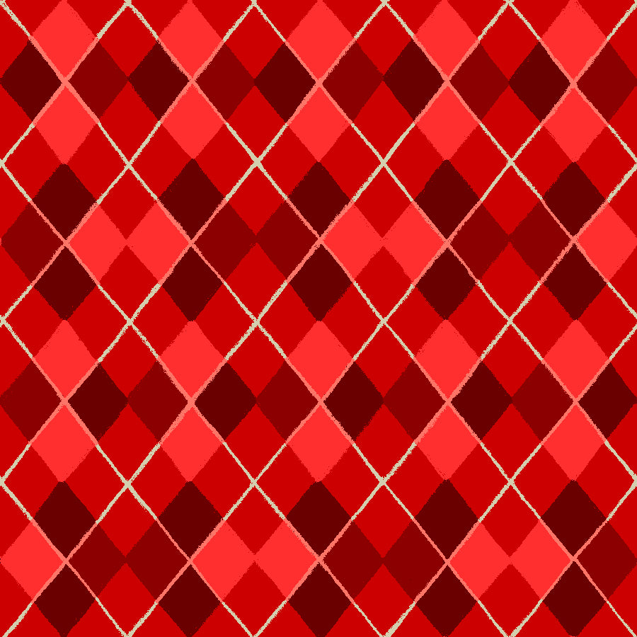 Noel 2023 Argyle Red Oasis Fabrics Cotton Fabric