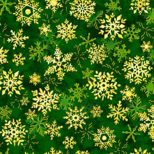 Noel 2023 Snowflakes Green Oasis Fabrics Cotton Fabric
