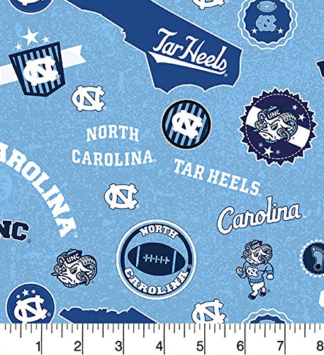 North Carolina Chapel Hill Tar Heels NCAA College Home State design Cotton Fabric NC-1208