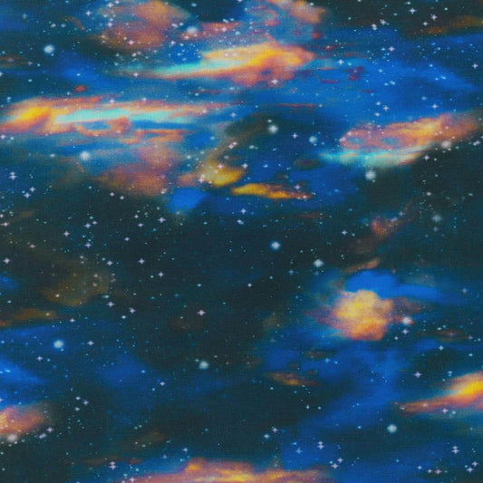 North American Wildlife Stars Galaxy Night Sky Midnight Blue Robert Kaufman 43"  RK-ADSD-20920-69wideCotton Fabric