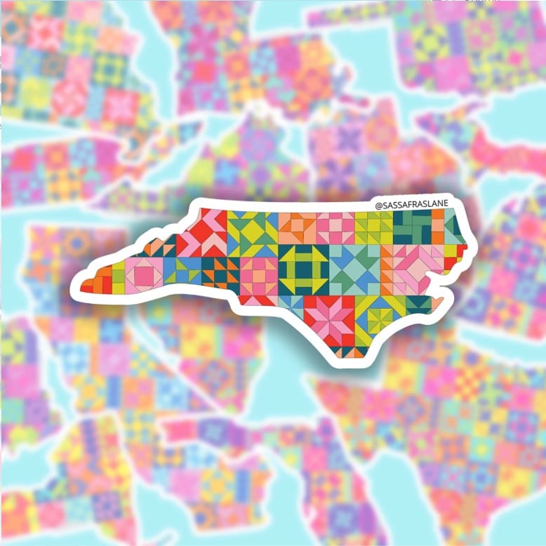 North Carolina Quilt NC State Sticker Sassafras Lane Designs SLD-SADSASSSTICK-NC | US Fabric Shop