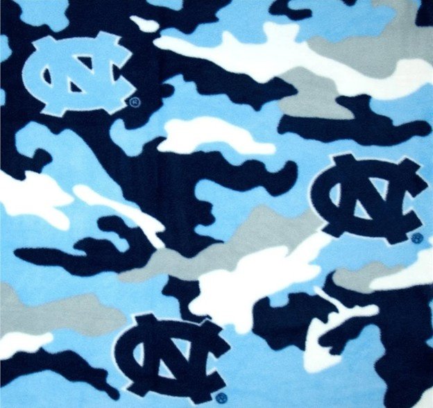 North Carolina Tar Heels NCAA College Camo Sykel Enterprises Polyester Fleece Fabric NC-820