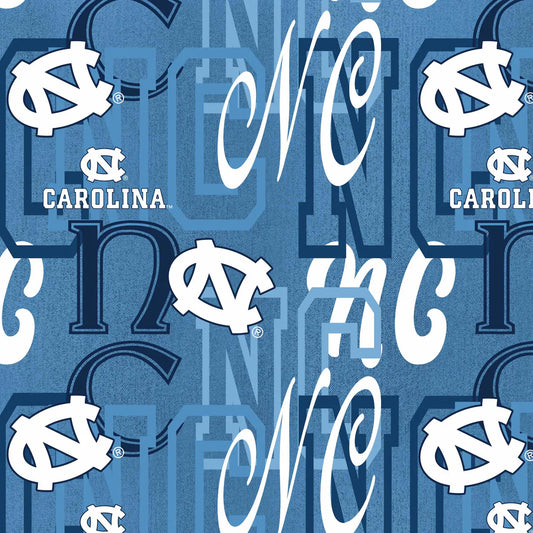 North Carolina Tar Heels NCAA College Letters Sykel Cotton Fabric SYK-NC-1372