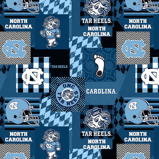 North Carolina Tar Heels NCAA College MINKY Geo Sykel Polyester Fabric SYK-NC-1367