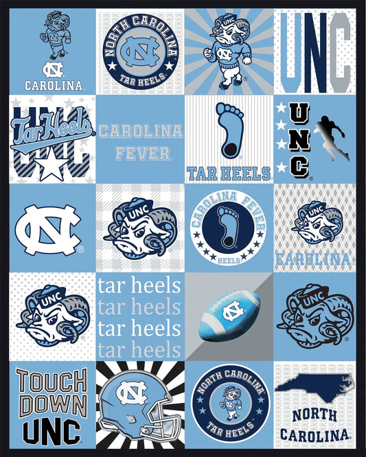 North Carolina Tar Heels NCAA Collegiate T-Shirt Panel 60" Sykel Polyester Minky Fabric SYK-NC-1362