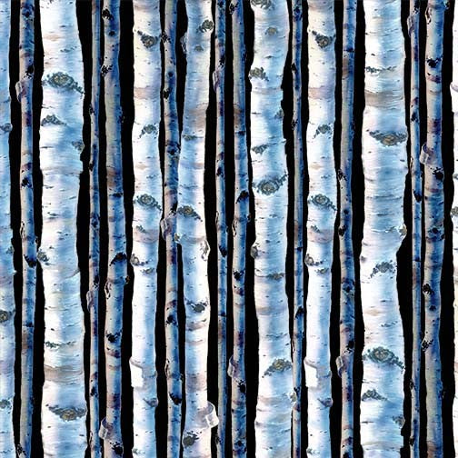 North Country Birches Black Loden Darrell Bush Michael Miller Cotton Fabric MM-DDC12450-BLAC-D