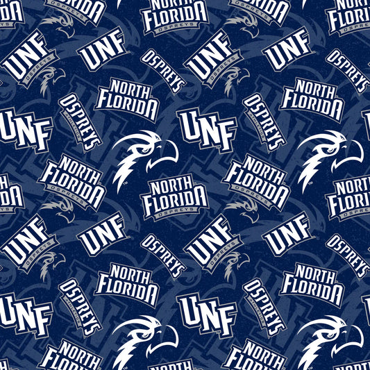 North Florida Ospreys NCAA College Tone on Tone Sykel Cotton Fabric SYK-UNF-1178