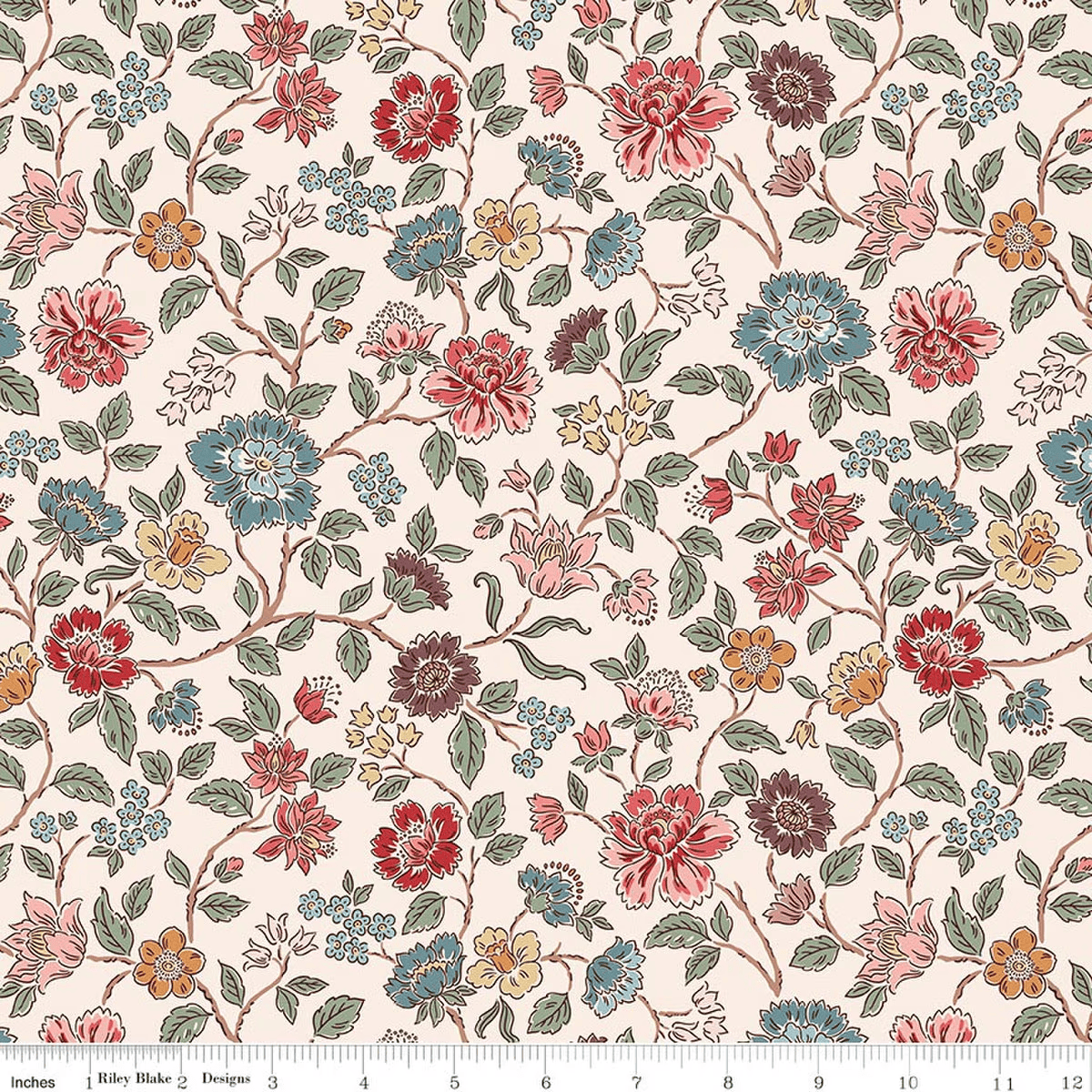 Northanger Abbey Morland Floral Cream Jane Austen's House Riley Blake Designs Cotton Fabric RB-C17890-CREAM | US Fabric Shop