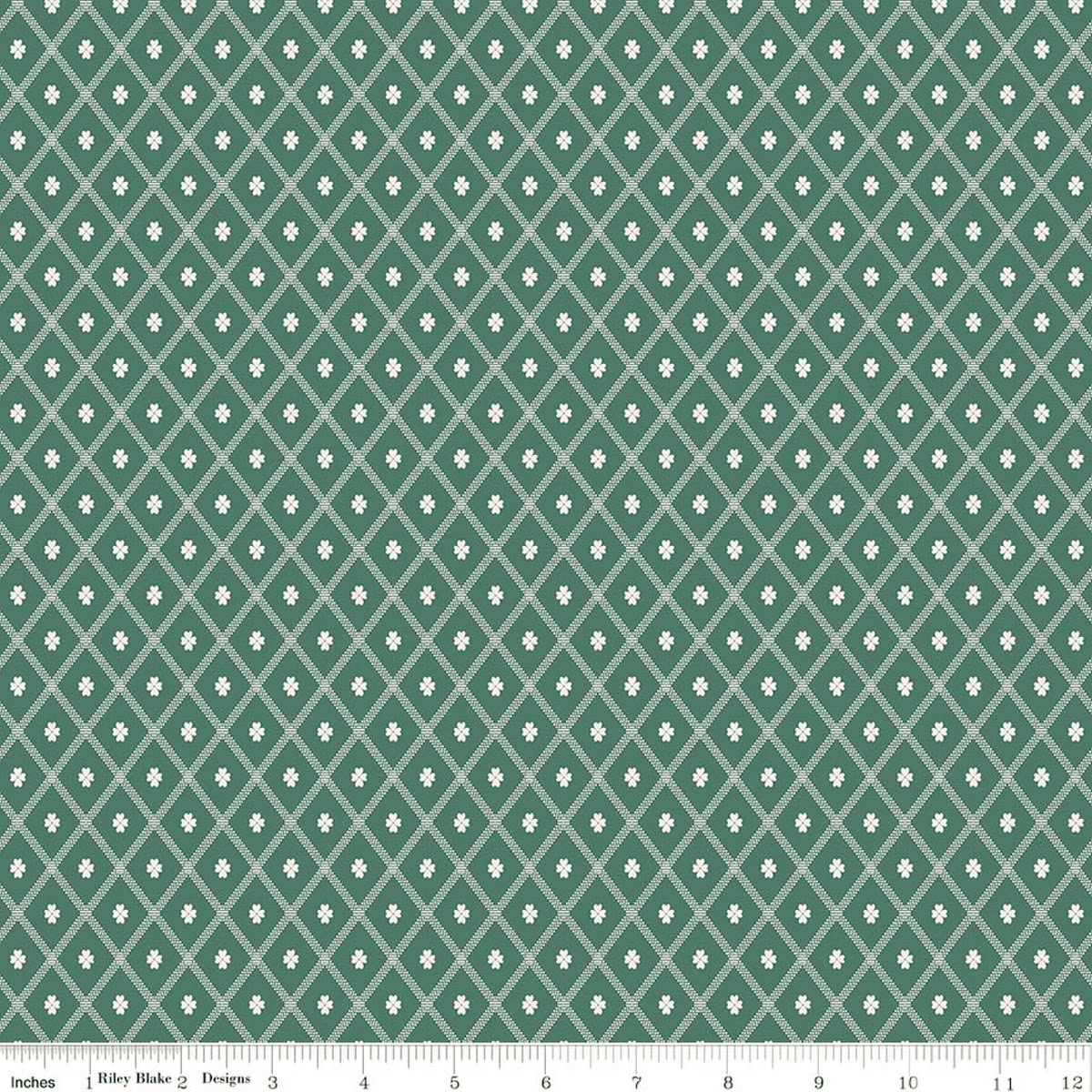Northanger Abbey Thorpe Clover Diamond Green Jane Austen's House Riley Blake Designs Cotton Fabric RB-C17891-GREEN | US Fabric Shop