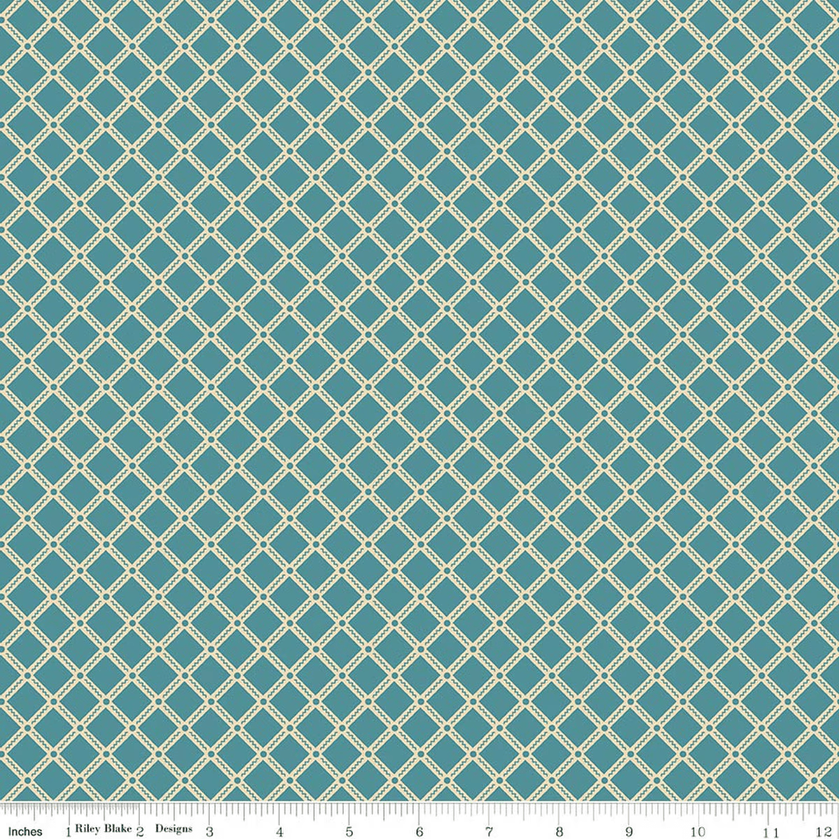 Northanger Abbey Tilney Diamond Azure Blue Jane Austen's House Riley Blake Designs Cotton Quilting Fabric RB-C17897-AZURE | US Fabric Shop