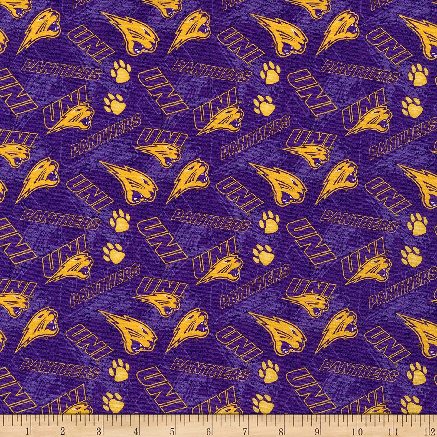 Northern Iowa Panthers NCAA College Tone on Tone Sykel Cotton Fabric IWN-1178