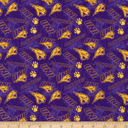 Northern Iowa Panthers NCAA College Tone on Tone Sykel Cotton Fabric IWN-1178