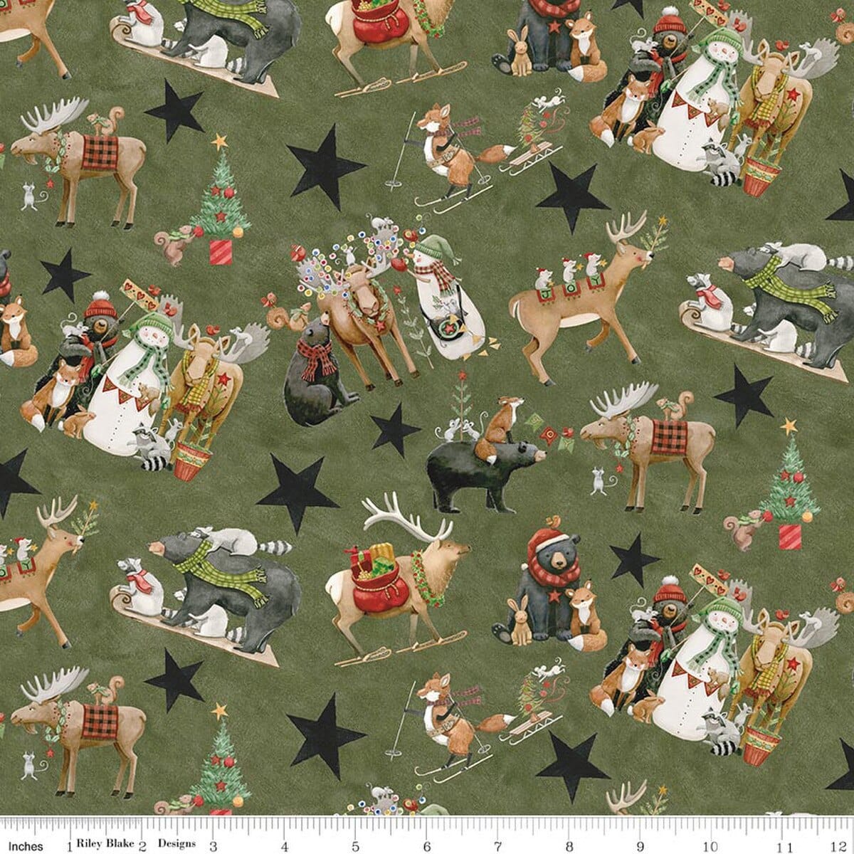 Northern Christmas Main Green Teresa Kogut Riley Blake Designs Cotton Fabric RB-C17830-GREEN | US Fabric Shop