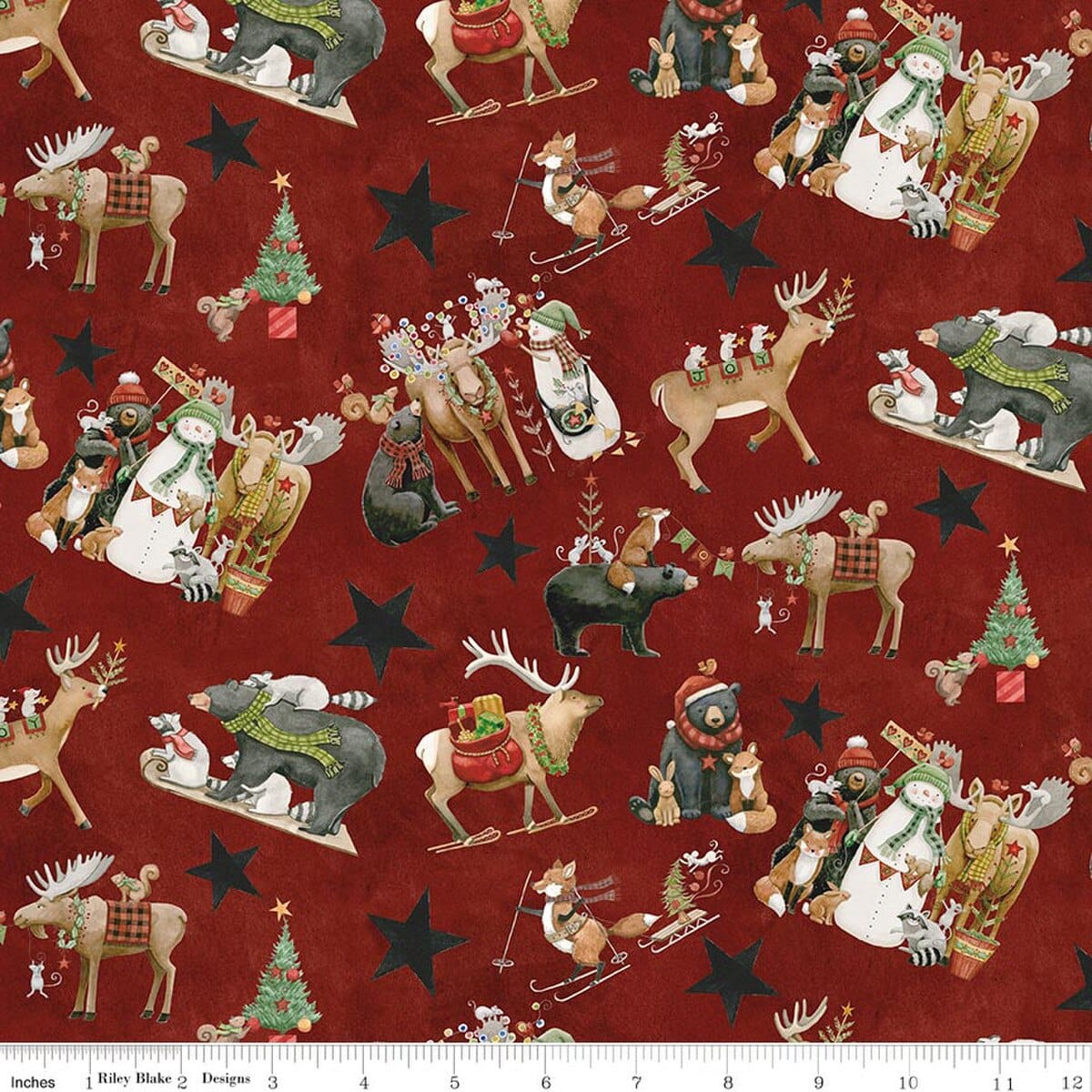 Northern Christmas Main Rich Red Teresa Kogut Riley Blake Designs Cotton Fabric RB-C17830-RED | US Fabric Shop