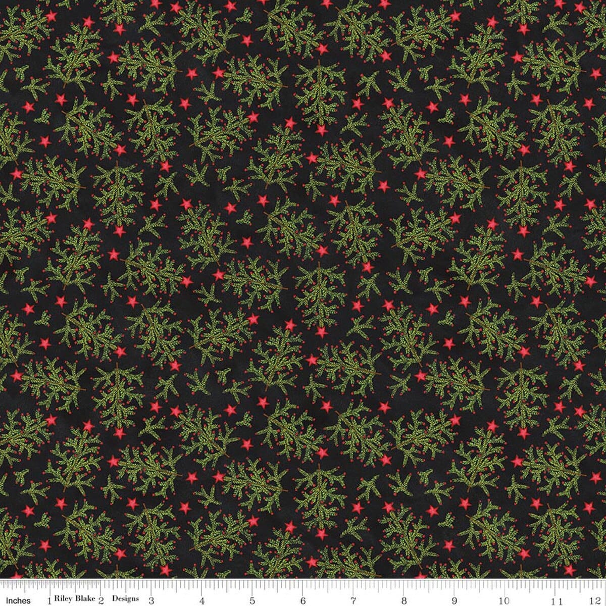 Northern Christmas Whimsical Trees Black Teresa Kogut Riley Blake Designs Cotton Fabric RB-C17832-BLACK | US Fabric Shop