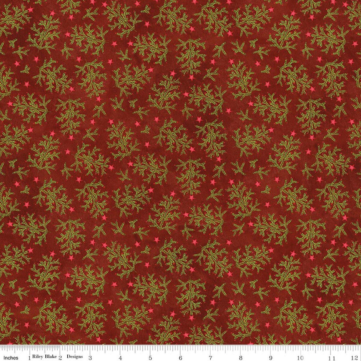 Northern Christmas Whimsical Rich Red Neutral Teresa Kogut Riley Blake Designs Cotton Fabric RB-C17832-NEUTRAL