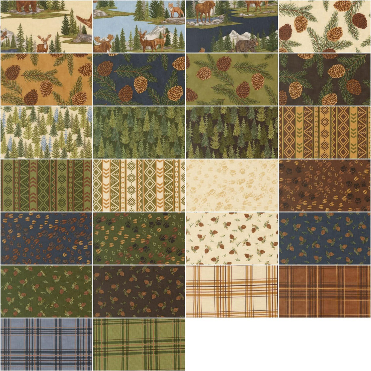 Northwoods Lodge 5" Squares Charm Pack 42pcs Deb Strain Moda Cotton Fabric MD-56190PP