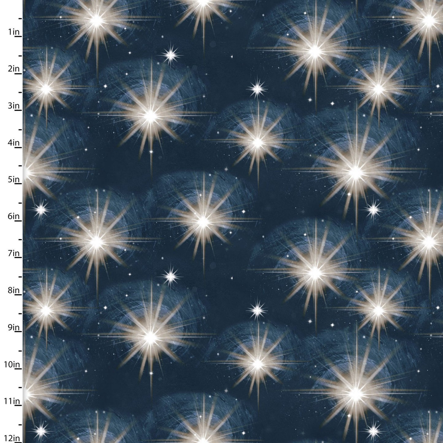 O Holy Night Northern Star Navy Blue Beth Albert 3 Wishes Cotton Fabric 3W-22351-NVY