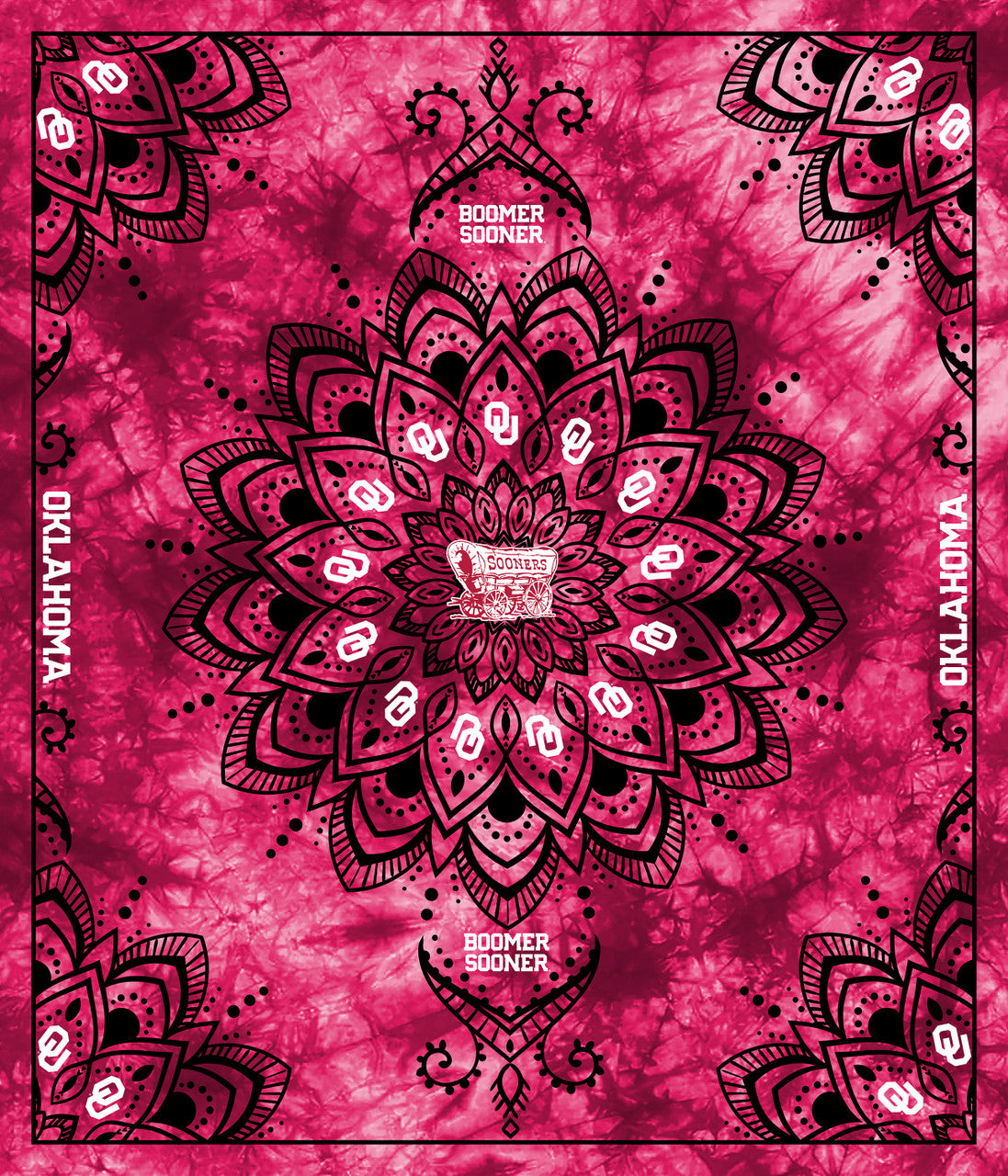 Oklahoma Sooners NCAA College Collegiate Tapestry Panel 48"x56" Sykel Enterprises Polyester MINKY Fabric OU-1360