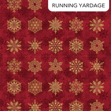 O' Christmas Tree Shimmer Snowflake Blocks Red Multi Deborah Edwards Northcott Fabrics Cotton Fabric NC-28957M-24 | US Fabric Shop