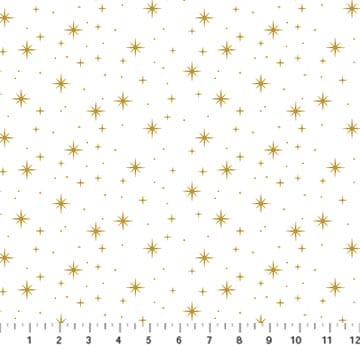O' Christmas Tree Shimmer Stars White Deborah Edwards Northcott Fabrics Cotton Fabric NC-28961M-10 | US Fabric Shop