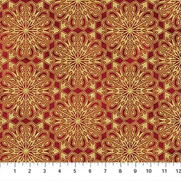 O' Christmas Tree Shimmer Medallions Red Multi Deborah Edwards Northcott Fabrics Cotton Fabric NC-28959M-24 | US Fabric Shop